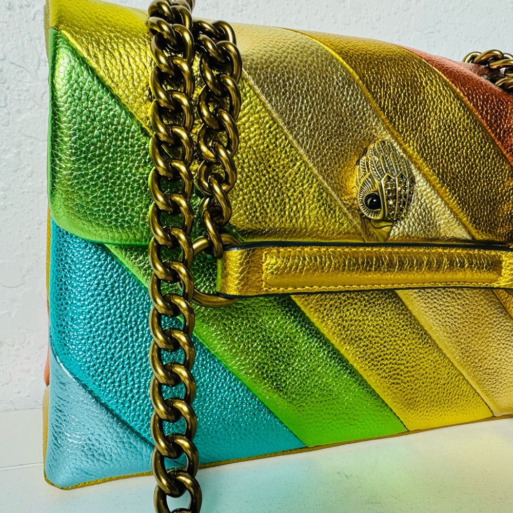 KURT GEIGER KENSINGTON MEDIUM BAG MULTICOLOR STRIPES - Picture 3 of 16